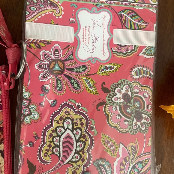 Vera Bradley Pink and Green Paisley Cosmetic Bag and photo book - Picture 1 of 4
